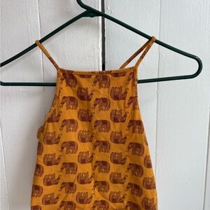Forever 21 Mustard Elephant Print Tank Top